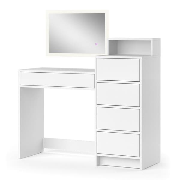 Naara sminkbord, 110,5cm med LED-spegel, Vit, Vicco
