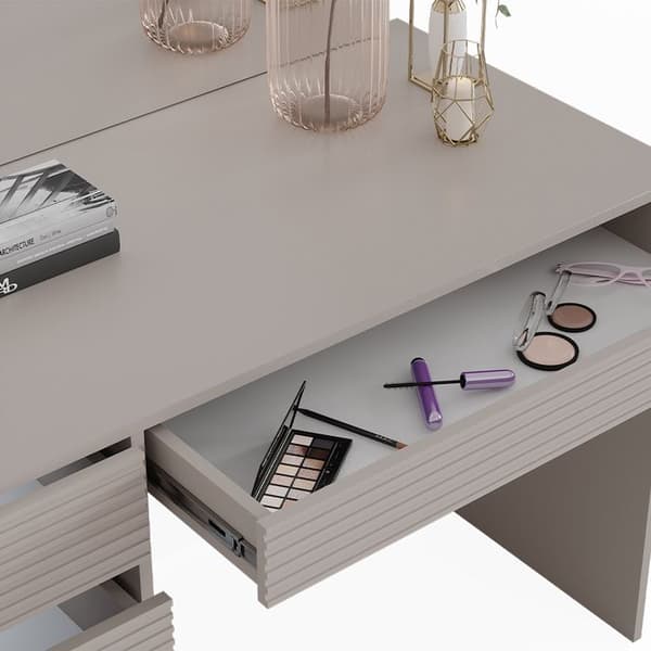 Sherry sminkbord, 120cm med spegel & pall, Cashmere, Vicco