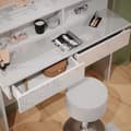 Miniatyrbild 5 av 5: Azur sminkbord, 120cm med LED-belysning och pall, Vit, Högblank vit, Vicco