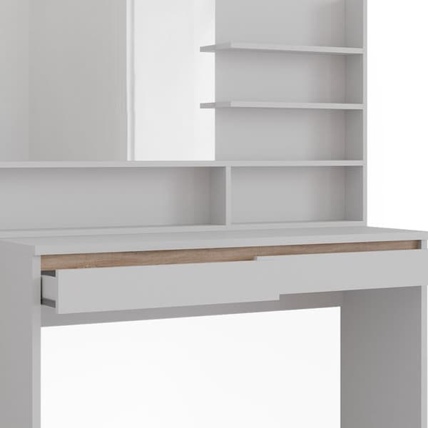 Emma sminkbord, 120cm med spegelhylla, Vit, Vicco