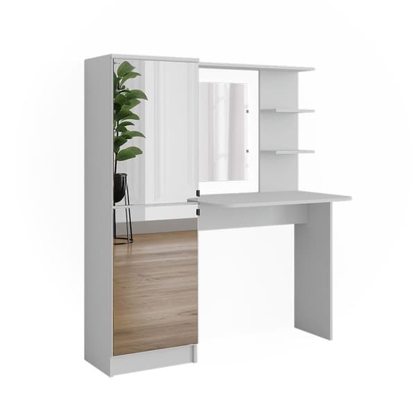 Jasmin sminkbord, 123cm med spegel, Vit, Vicco