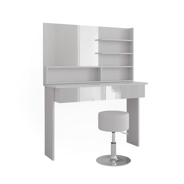 Azur sminkbord, 120cm med pall, Vit, Högblank vit, Vicco