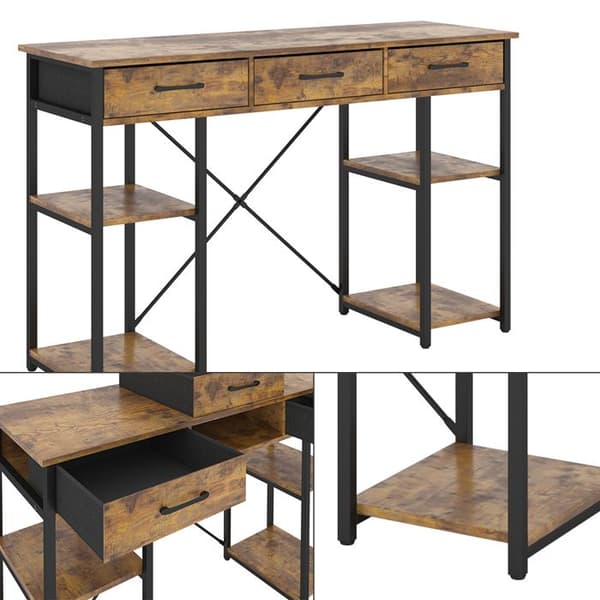 Chino sminkbord, 120cm med 3 lådor, Rustik ek, Vicco