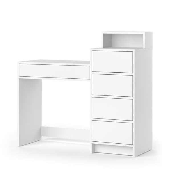 Coiffeuse Naara, 110,5 cm med 5 lådor, Vit, Vicco