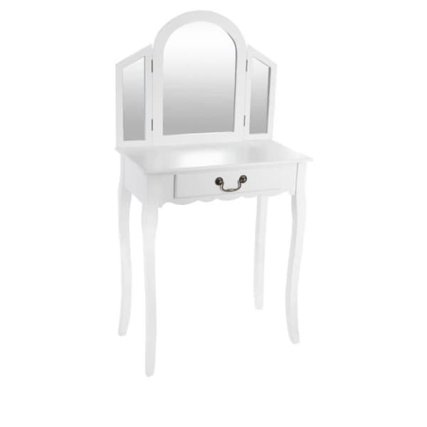 Coiffeuse Moderne "Aurell" 128cm Vit