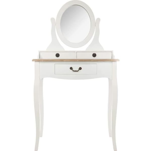 AC-Déco Coiffeuse 3 lådor - Chrysa - L 74 x b 40 x H 135 cm - Vit373