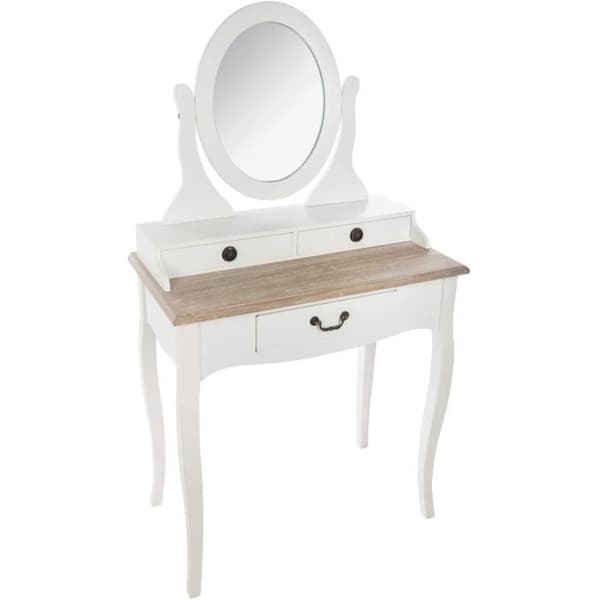 AC-Déco Coiffeuse 3 lådor - Chrysa - L 74 x b 40 x H 135 cm - Vit373