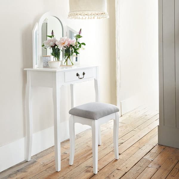 Sminkbord - AC-DÉCO - Aurell - Vit - 1 låda - 3 speglar