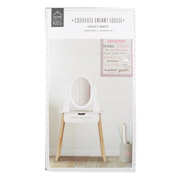 Sminkbord i trä - Louise - Vit - L 30 x H 108,5 cm - Bord &amp; skrivbord - AC-DÉCO