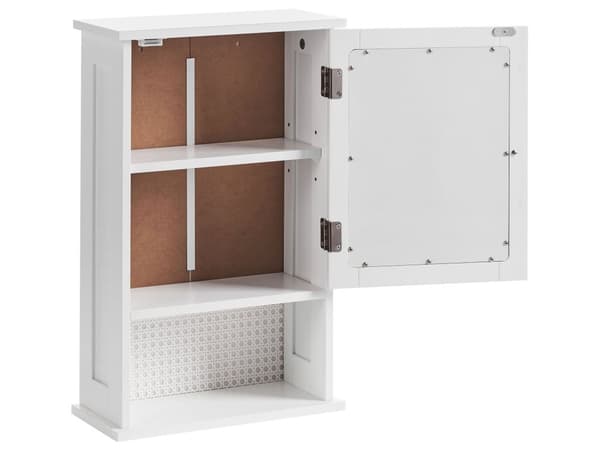 Veggmontert Speilskap Hvit MDF 34 x 53 cm Baderomsoppbevaring Moderne Stil