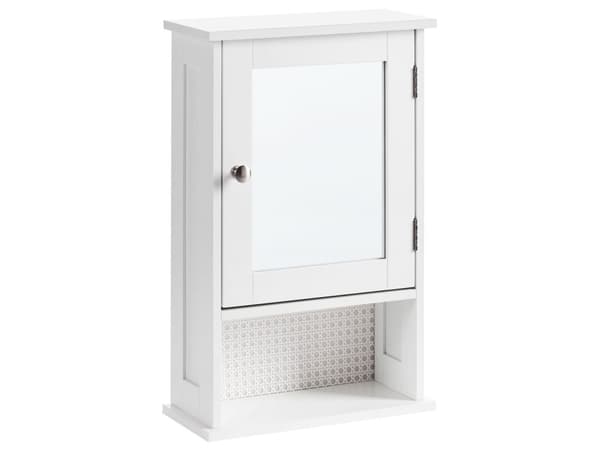 Veggmontert Speilskap Hvit MDF 34 x 53 cm Baderomsoppbevaring Moderne Stil