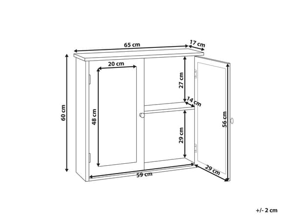 Veggmontert Speilskap på Bad Hvit MDF 17 x 60 cm Oppbevaring Skandinavisk Stil