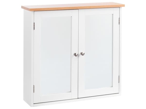 Veggmontert Speilskap på Bad Hvit MDF 17 x 60 cm Oppbevaring Skandinavisk Stil
