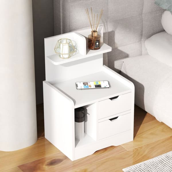 Rootz Bedside Table - Nightbord - Storage Organizer - Elegant Design - 40 cm x 30 cm x 60 cm