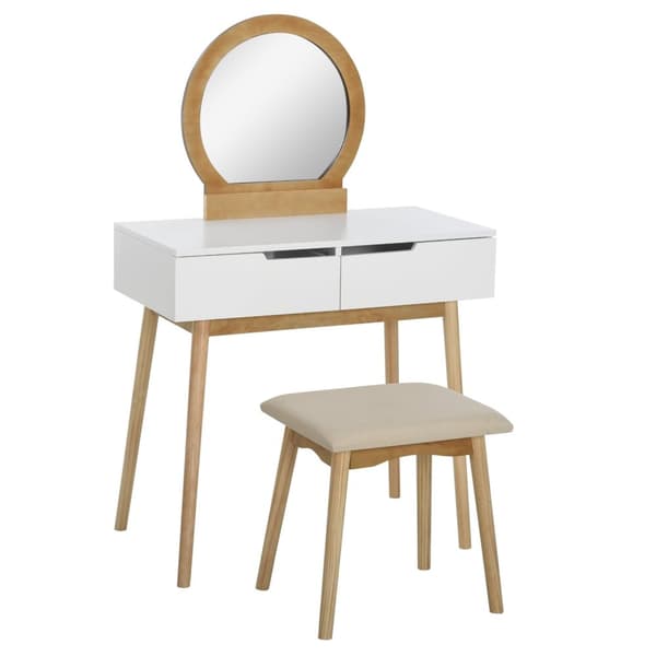 Rootz Coiffeuse Design Scandinave -pöytä - Vanity Desk - Beauty Station - High Comfort Stool - 80x40x125cm pukupöytä, 44.5x36.5x45cm jakkara