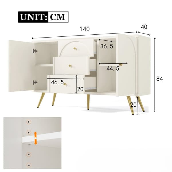 ROOTZ ELEGANT BEVENDER - CHOST OF THEBLEER - Soveværelsesopbevaring - holdbart design - 140 cm x 84 cm x 40 cm - fløde hvid