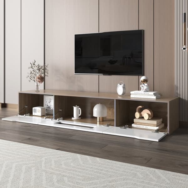 Rootz High Gloss TV -kabinet - Underholdningsstand - Mediekonsol - LED -belysning - 180 cm x 35 cm x 30 cm