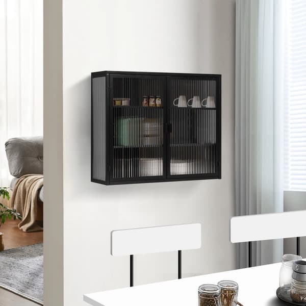 Rootz Modern Wall -kaappi - säilytyskaappi - näyttöhylly - tyylikäs karkaistu lasi - 70 cm x 23 cm x 60cm