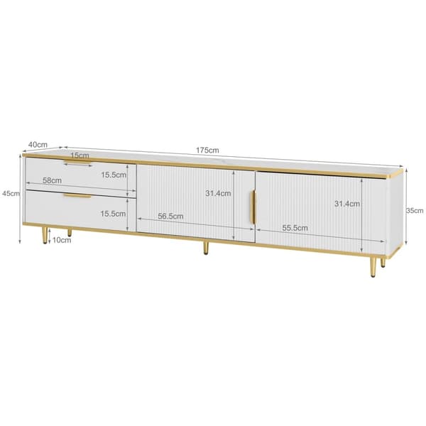 Rootz TV -kaappi - Entertainment Stand - Mediayksikkö - runsaasti tallennustilaa - 175L x 40W x 45H CM