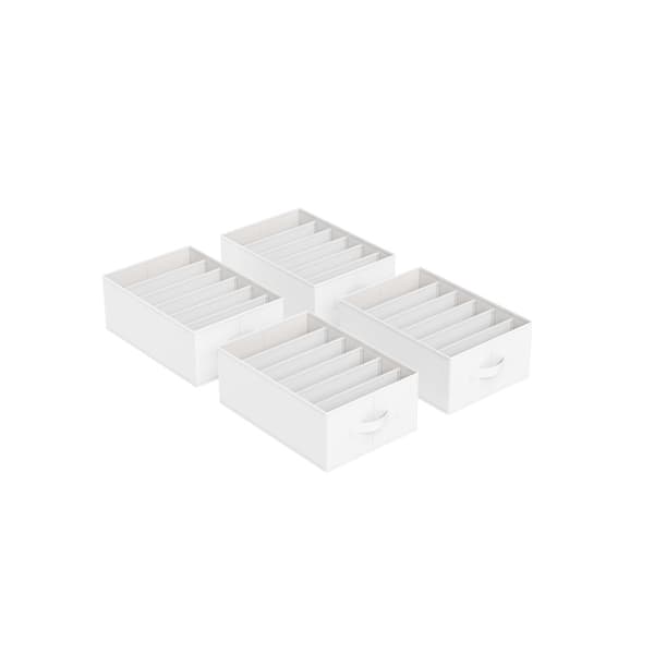 Förvaringslåda, SONGMICS Garderobsorganisatör 4-delars set, 42 x 30 x 17 cm, Klassisk vit.