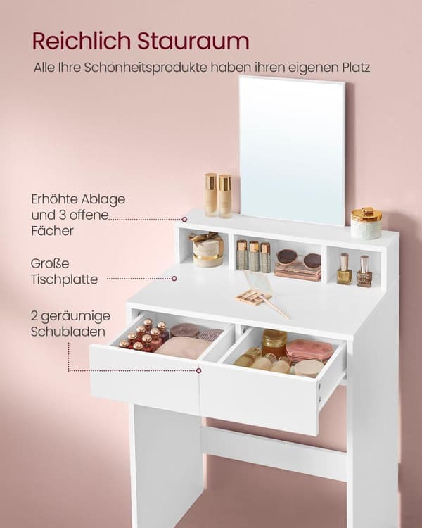 Sminkbord, VASAGLE RDT103R01, 40x60 cm, Rosa