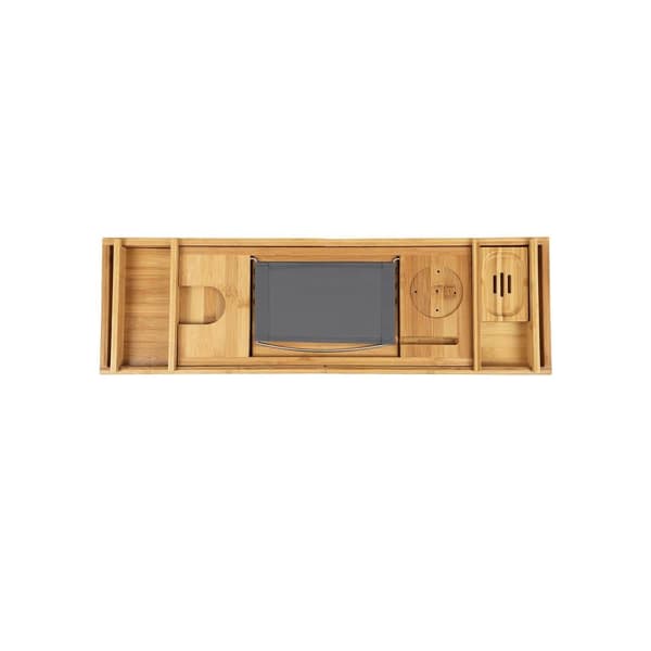 Badekarshylde, SONGMICS, 75-109x4.5x23 cm, Naturfarvet