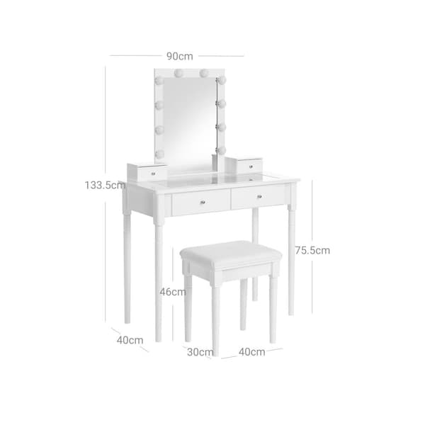 Fåfängd Set, RDT172W01, 90x40 cm, Vit
