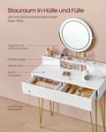 Miniatyrbillede 5 af 6: Frisørbord, RVT619W01, 40x80 cm, Hvid
