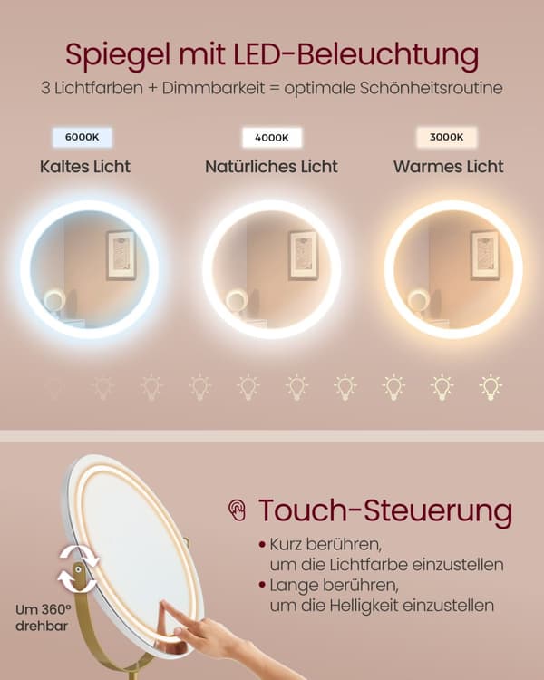 Sminkbord, VASAGLE RVT619W01, 100x40 cm, Vit