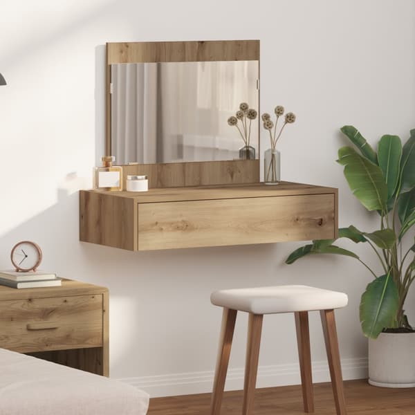 Väggmonterat sminkbord artisan ek 83x40x70 cm