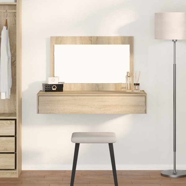 Väggmonterat sminkbord sonoma-ek 100x40x70 cm