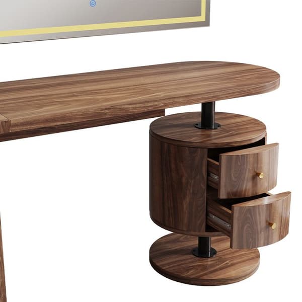 Coiffeuse Lara, 120 cm med LED-spegel, Rustik ek, Vicco