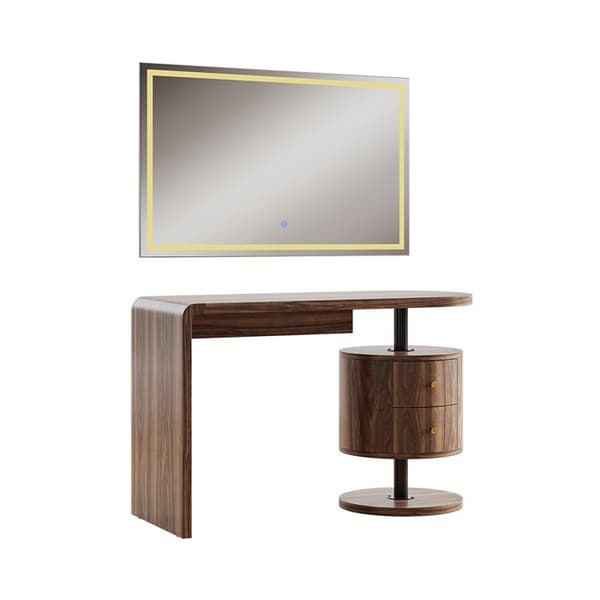 Coiffeuse Lara, 120 cm med LED-spegel, Rustik ek, Vicco