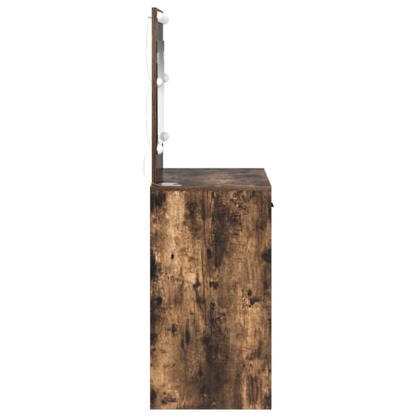 Dressing table med LED-belysning Rökt ek 78.5x41x135 cm