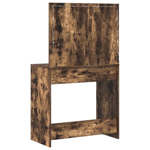 Dressing table med LED-belysning Rökt ek 78.5x41x135 cm