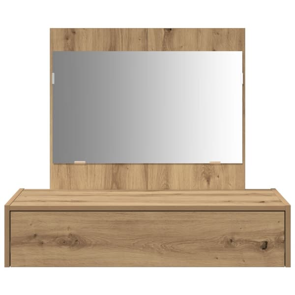 Väggmonterat sminkbord Massiv ek 83x40x70 cm