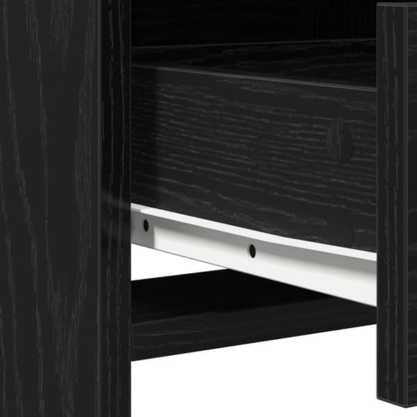 2-delat Sminkbord Set med LED Svart Konstruerat Trä