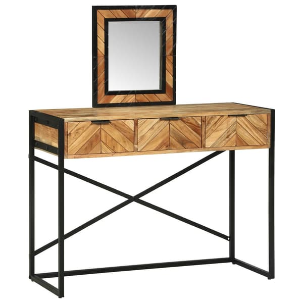 Sminkbord med spegel 100x40x120 cm Solid trä Acacia