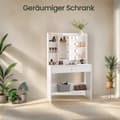 Miniatyrbild 4 av 6: Sminkbord med LED-belysning, 40x90x144.7 cm, Molnvit
