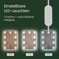 Miniatyrbild 5 av 6: Sminkbord med LED-belysning, 40x90x144.7 cm, Molnvit