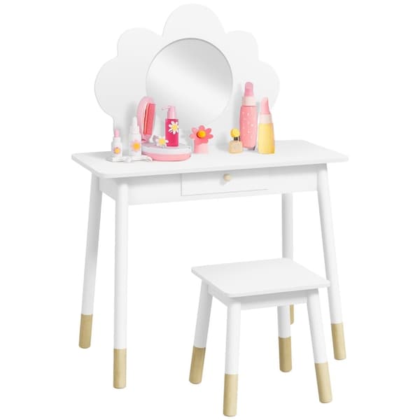 Rootz barns toalettbordsset - barn fåfänga - småbarnsmakeupstation - fantasifull lek - 70x34x95cm