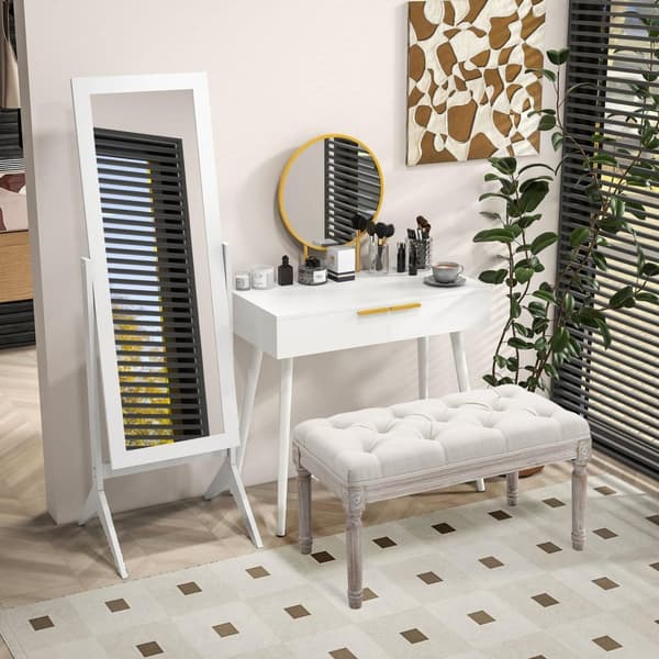 Rootz toalettbord Modern Vanity - Makeup Table - Cosmetics Table - Dålig spånskiva - 80 x 40 x 123 cm