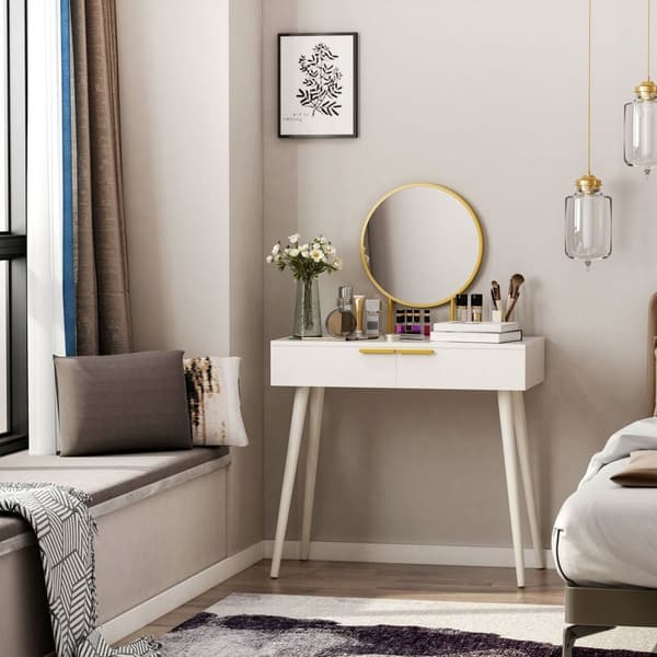 Rootz toalettbord Modern Vanity - Makeup Table - Cosmetics Table - Dålig spånskiva - 80 x 40 x 123 cm