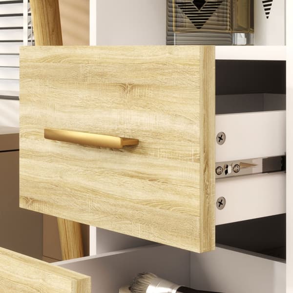 Rootz toalettbordsset med spegel - Vanity Table - Frisörbord - LED -belysning - 100 cm x 44 cm x 137 cm