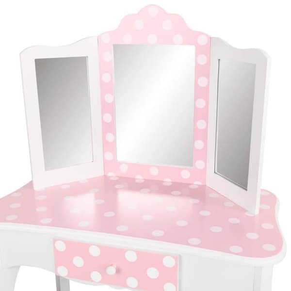 WOOMAX - Sminkbord för flickor med rosa pall 63x29x100 cm