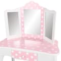 Miniatyrbild 3 av 4: WOOMAX - Sminkbord för flickor med rosa pall 63x29x100 cm
