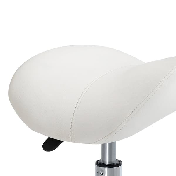 Rullende Skammel, 52x53x(49-61) cm, Hvid