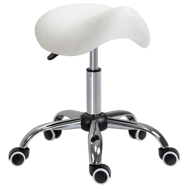 Rullende Skammel, 52x53x(49-61) cm, Hvid