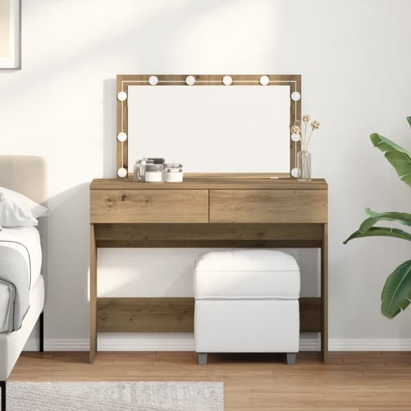 Sminkbord med LED Artisan Ek 100x40x120 cm