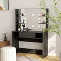 Miniatyrbild 1 av 2: Sminkbord med LED-belysning 100x40x135 cm MDF svart